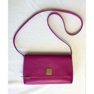 Ted Baker Britany Crosshatch Leather Crossbody Clutch Bag in Mid Pink